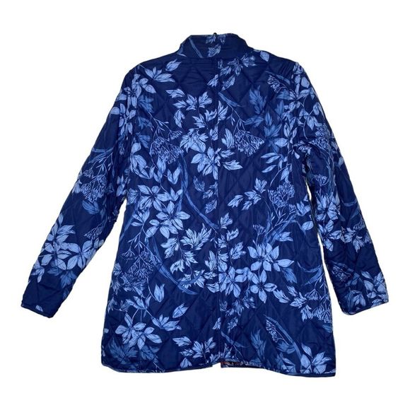 Chico's Reversible Blue Floral-Multi-Colored Floral Quilted Jacket - Size Large - Picture 8 of 10
